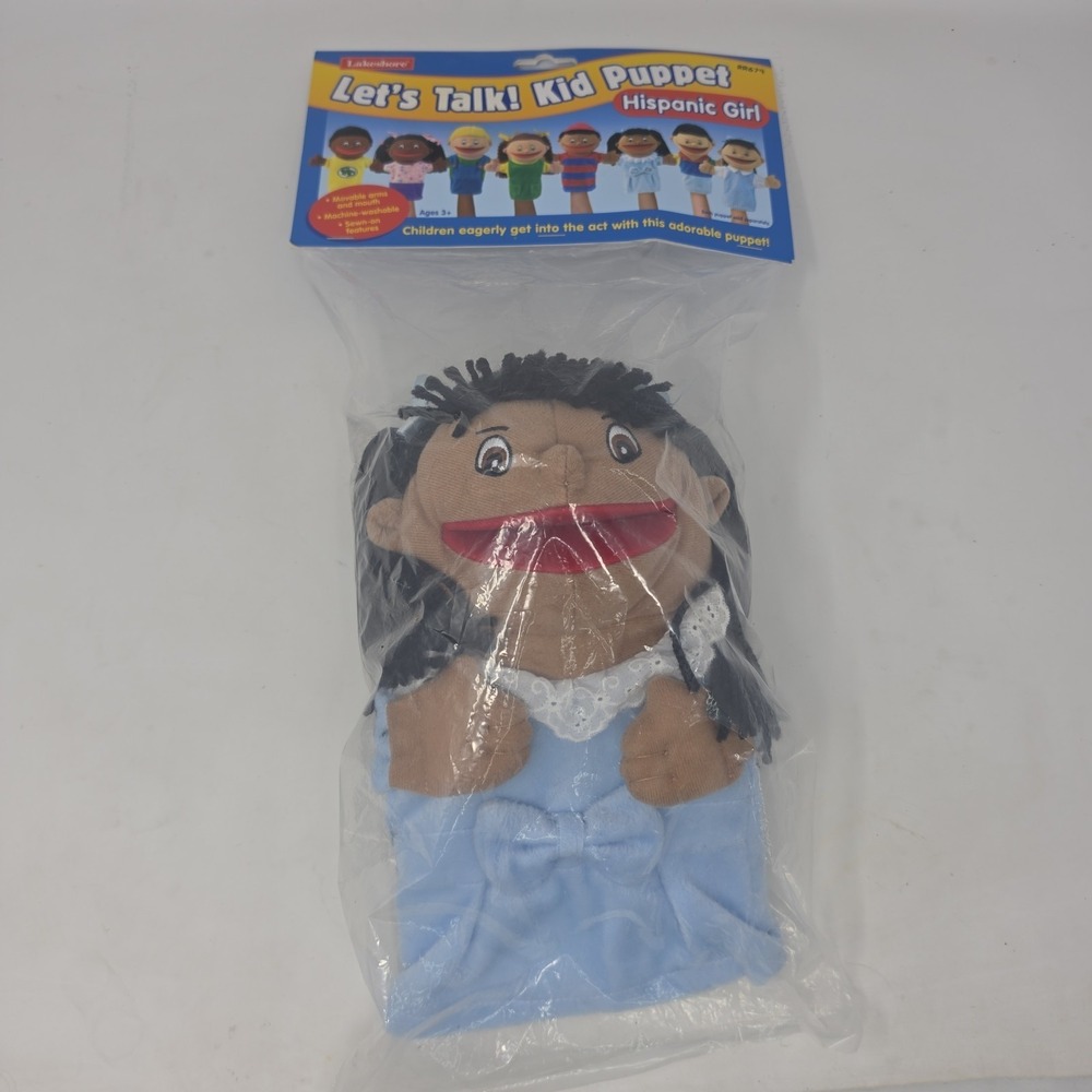 Lakeshore Let's Talk Kids Hand Puppet Hispanic Girl Learning Toy Plush Pretend